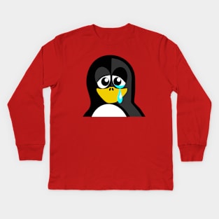 Crying Penguin Kids Long Sleeve T-Shirt